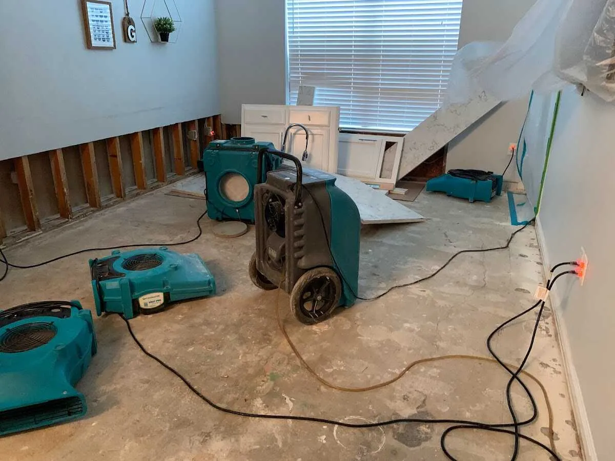 Dehumidifier in flood-cut room for Water Extraction & Removal in Benner